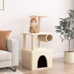 Gardez vos adorables chats amusés sans fin avec cet arbre à chat tout-en-un ! Tour pour chats tout-en-un : le mobilier pour c ...