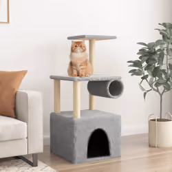 Gardez vos adorables chats amusés sans fin avec cet arbre à chat tout-en-un ! Tour pour chats tout-en-un : le mobilier pour c ...