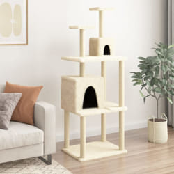 Arbre à chat avec griffoirs en sisal Crème 167 cm Vidaxl