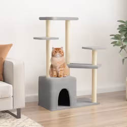 vidaXL Arbre à chat avec griffoirs en sisal gris clair 107,5 cm
