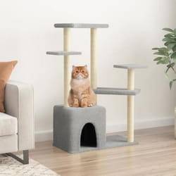 vidaXL Arbre à chat avec griffoirs en sisal gris clair 107,5 cm