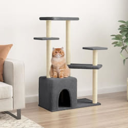 vidaXL Arbre à chat avec griffoirs en sisal gris foncé 107,5 cm