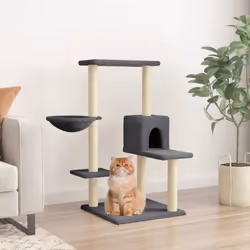 Gardez vos adorables chats amusés sans fin avec cet arbre à chat tout-en-un ! Tour pour chats tout-en-un : le mobilier pour c ...