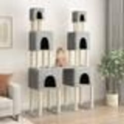 vidaXL Arbre à chat avec griffoirs en sisal Gris clair 199 cm