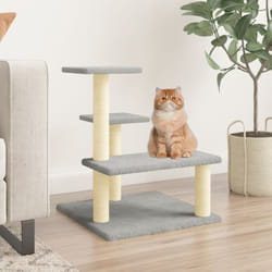 Arbre à chat avec griffoirs en sisal gris clair 61 cm Vidaxl