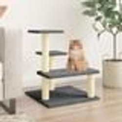 vidaXL Arbre à chat avec griffoirs en sisal Gris foncé 61 cm 172087