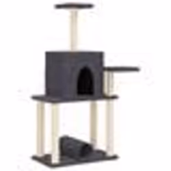 vidaXL Arbre à chat avec griffoirs en sisal gris foncé 122 cm