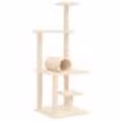 vidaXL Arbre à chat avec griffoirs en sisal crème 136 cm