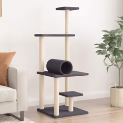 Gardez vos adorables chats amusés sans fin avec cet arbre à chat tout-en-un ! Tour pour chats tout-en-un : le mobilier pour c ...