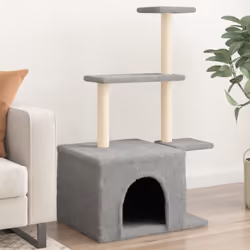 Gardez vos adorables chats amusés sans fin avec cet arbre à chat tout-en-un ! Tour pour chats tout-en-un : le mobilier pour c ...