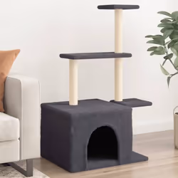 vidaXL Arbre à chat avec griffoirs en sisal gris foncé 110 cm