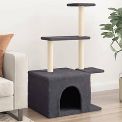 vidaXL Arbre à chat avec griffoirs en sisal gris foncé 110 cm