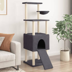 Arbre à chat avec griffoirs en sisal Gris foncé 153 cm - Vidaxl