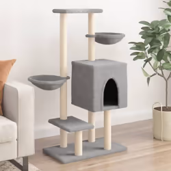 Gardez vos adorables chats amusés sans fin avec cet arbre à chat tout-en-un ! Tour pour chats tout-en-un : le mobilier pour c ...