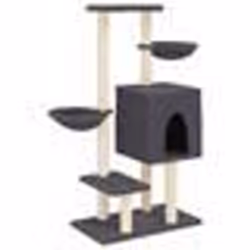 vidaXL Arbre à chat avec griffoirs en sisal gris foncé 117 cm
