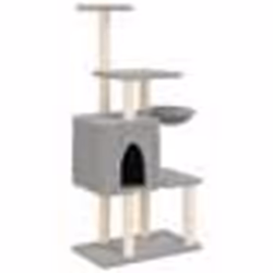 vidaXL Arbre à chat avec griffoirs en sisal Gris clair 131 cm