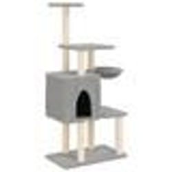 vidaXL Arbre à chat avec griffoirs en sisal Gris clair 131 cm
