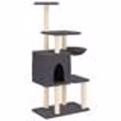vidaXL Arbre à chat avec griffoirs en sisal Gris foncé 131 cm