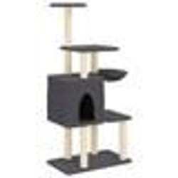 vidaXL Arbre à chat avec griffoirs en sisal Gris foncé 131 cm