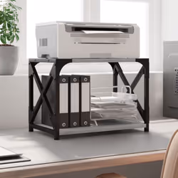 Le support d'imprimante à 2 niveaux permet de garder tout à portée de main et de rendre votre lieu de travail organisé et bie ...
