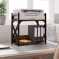 Le support d'imprimante à 2 niveaux permet de garder tout à portée de main et de rendre votre lieu de travail organisé et bie ...
