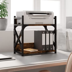 Vidaxl - Support d'imprimante à 2 niveaux chêne fumé 40x20x40 cm Chêne fumé