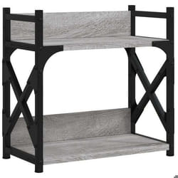 vidaXL Support d'imprimante à 2 niveaux Sonoma gris 40x20x40 cm