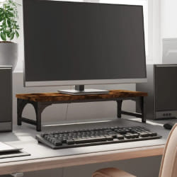 vidaXL Support moniteur - Chêne fumé