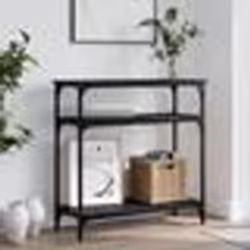 vidaXL Table console noir 75x29x75 cm bois d'ingénierie
