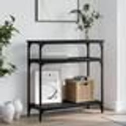 vidaXL Table console noir 75x29x75 cm bois d'ingénierie
