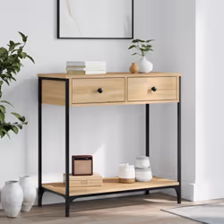 Ajoutez une touche d'élégance à votre entrée, salon ou couloir avec cette table console élégante. Matériau durable : le bois ...