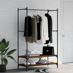 Vidaxl - Porte-vêtements avec étagères chêne fumé bois d'ingénierie