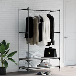 Vidaxl - Porte-vêtements avec étagères sonoma gris bois d'ingénierie