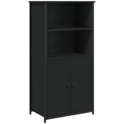 Vidaxl - Buffet haut noir 62x36x121,5 cm bois d'ingénierie