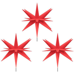 Lumières de Noël avec piquets 3 pcs LED pliable rouge 35 cm vidaXL
