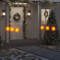 Toiles de Moravie avec piquets 3 pcs led pliable jaune 35 cm