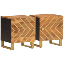 Vidaxl - Tables de chevet 2 pcs marron et noir bois de manguier solide