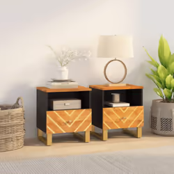 Ces tables de chevet au design élégant sont un supplément intemporel à votre décoration intérieure. Bois de manguier massif : ...