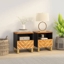 Vidaxl - Tables de chevet 2 pcs marron et noir bois de manguier solide