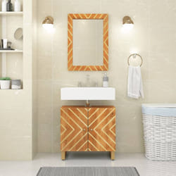 Vidaxl - Meuble de lavabo de bain marron et noir bois massif de manguier