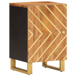 vidaXL Armoire bain marron et noir 38x33,5x58 cm bois massif manguier