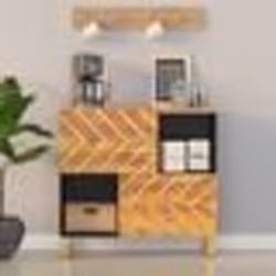 vidaXL Armoire latérale marron et noir 80x33,5x75 cm bois de manguier