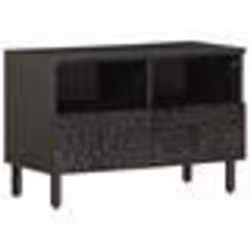 vidaXL Meuble TV noir 70x33x46 cm bois massif de manguier