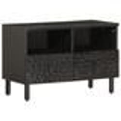 vidaXL Meuble TV noir 70x33x46 cm bois massif de manguier