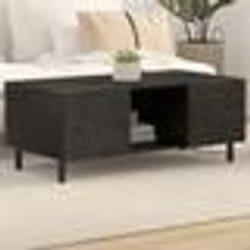 vidaXL Table basse noir 100x54x40 cm bois massif de manguier