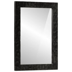 Miroir De Bain Noir 50x70x2,5 Cm Bois Manguier Massif Et Verre Vidaxl