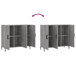 vidaXL Buffet sonoma gris 90x34x80 cm bois d'ingénierie
