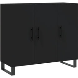 Vidaxl - Buffet noir 90x34x80 cm bois d'ingénierie