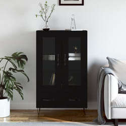 Vidaxl - Buffet haut noir 69,5x31x115 cm bois d'ingénierie