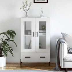 Vidaxl - Buffet haut blanc brillant 69,5x31x115 cm bois d'ingénierie